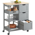 carrelli portaoggetti con cassetti grigio per letto ruote