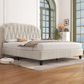 letti beige velluto per letto imbottito